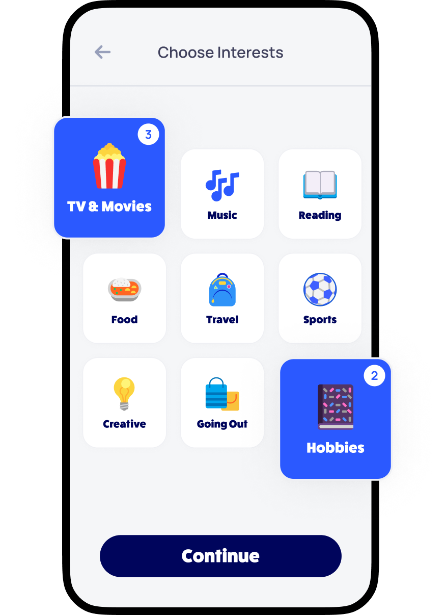 Choose your Personality & Interests